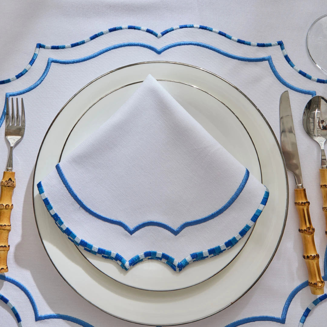 MARBLED NAPKINS BLUE (SET OF 4)
