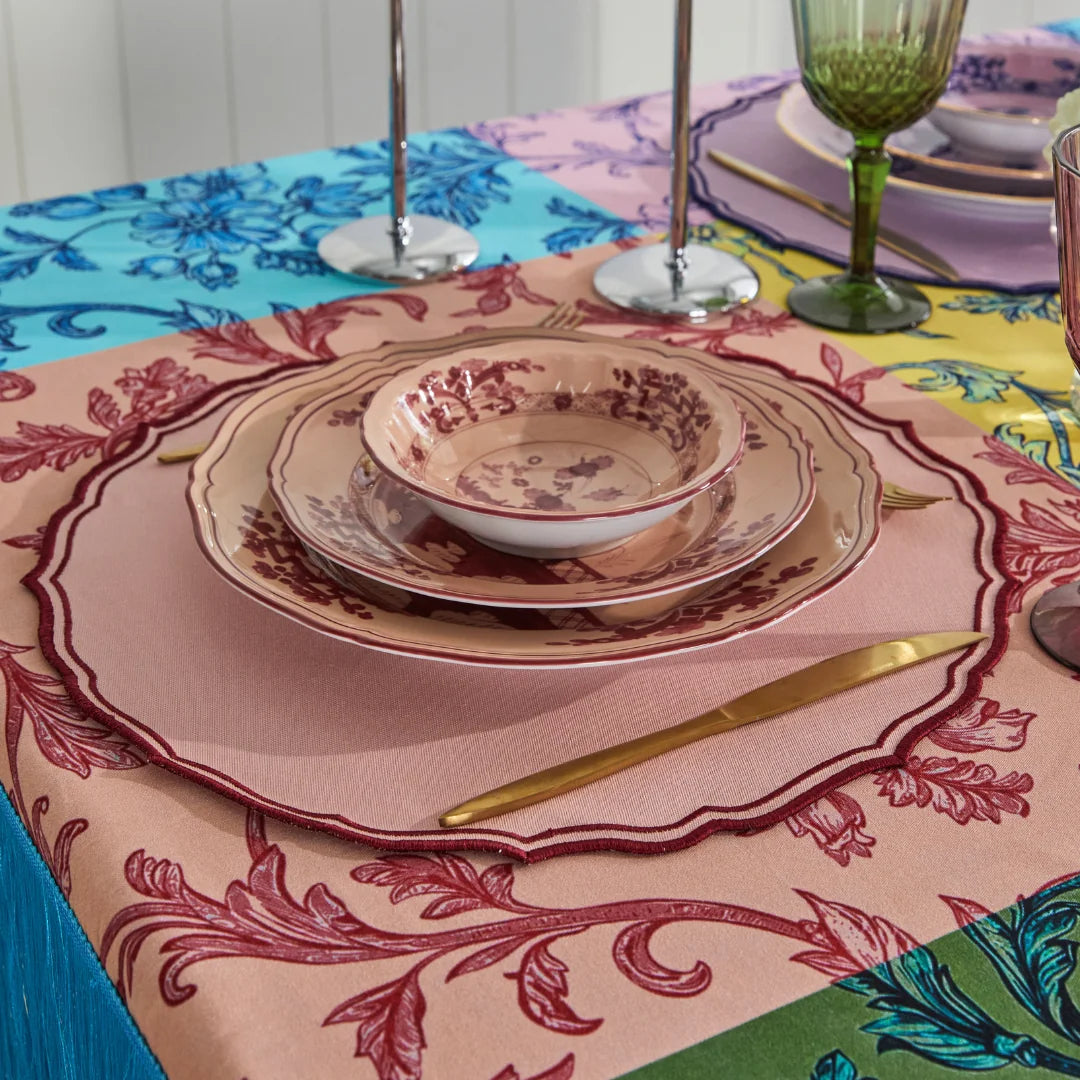 FIORENZA PLACEMATS SALMON/BURGUNDY (SET OF 4)