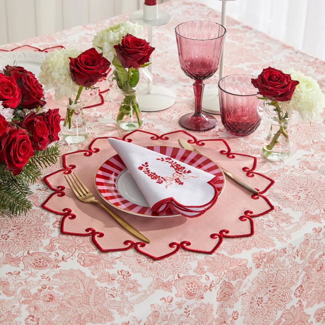 SALMON AZUR NAPKINS RED (SET OF 4)