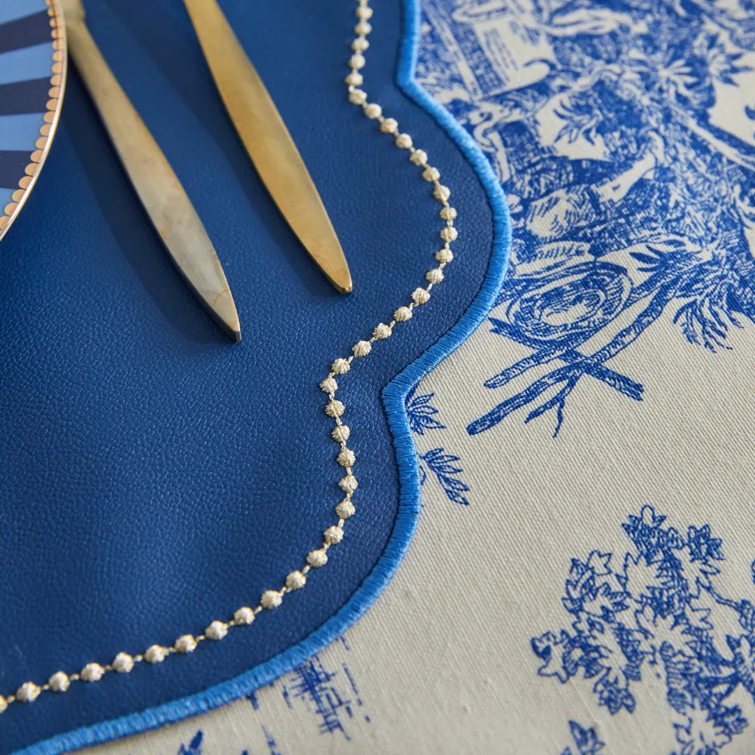 FAUX LEATHER ROYAL PLACEMAT NAVY (SET OF 4)