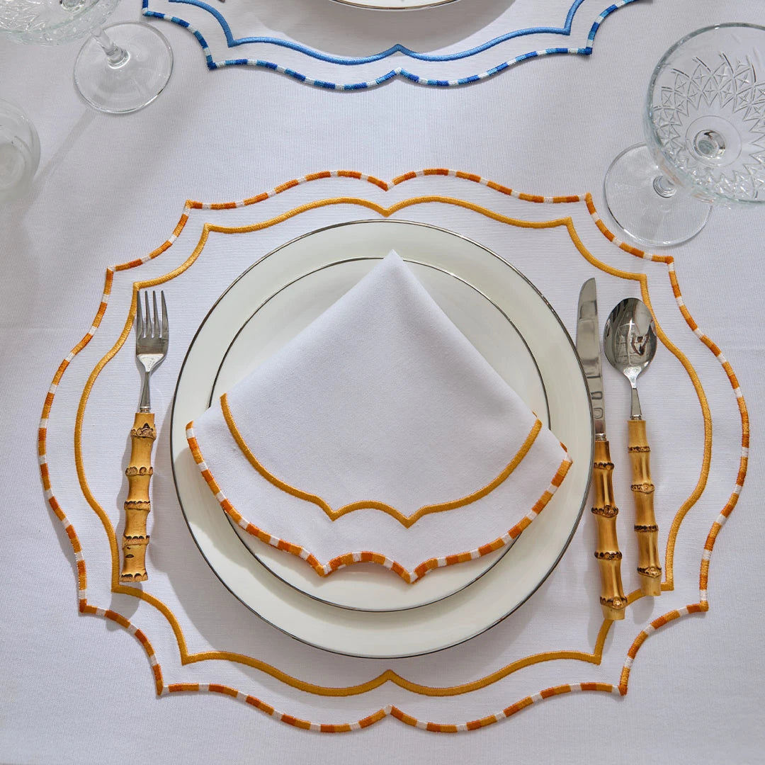 MARBLED NAPKINS ORANGE (SET OF 4)
