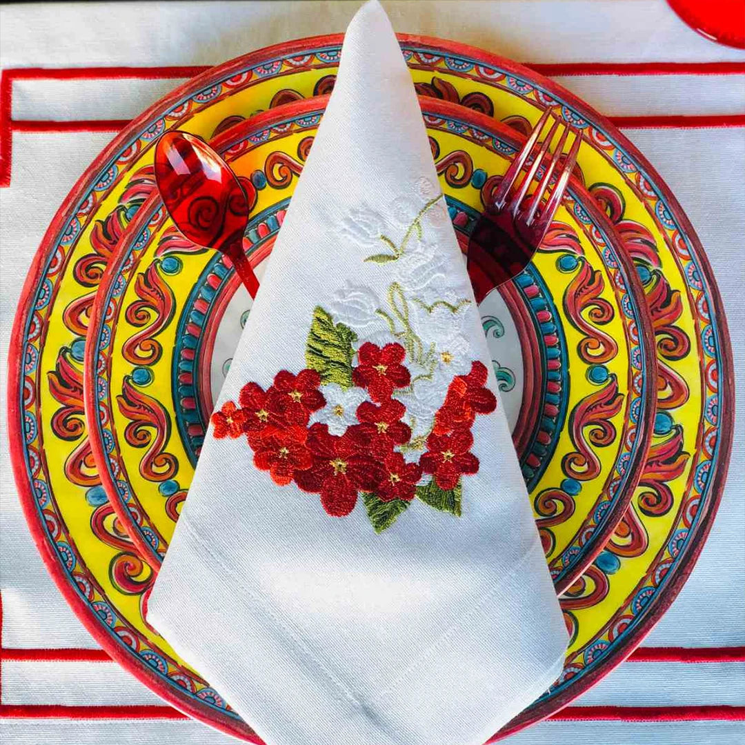 GREEK KEY PLACEMATS RED (SET OF 4)