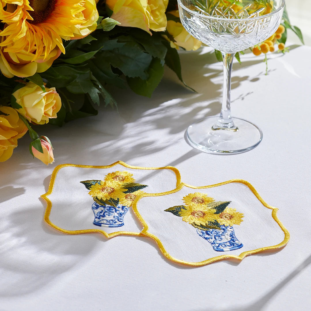 SUNFLOWER COCKTAIL NAPKINS (SET OF 4)