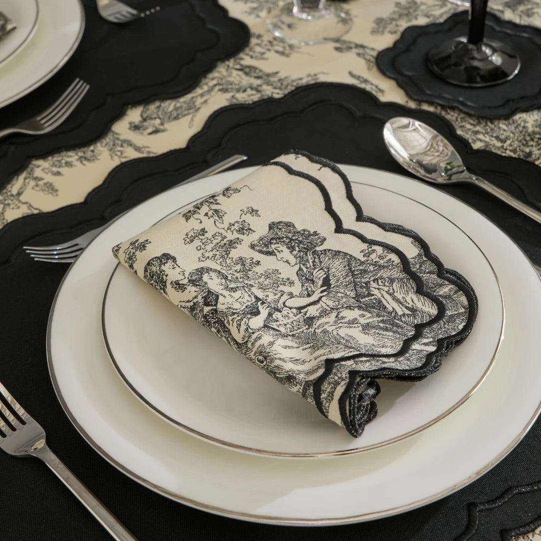 TOILE DE JOUY BLACK DINNER NAPKIN (SET OF 4)