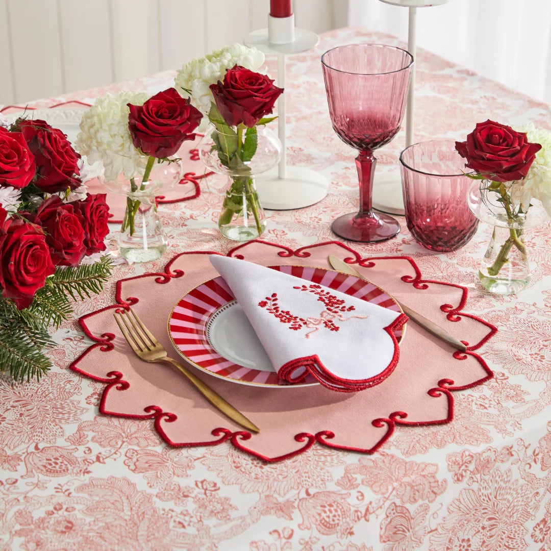 SALMON AZUR NAPKINS RED (SET OF 4)