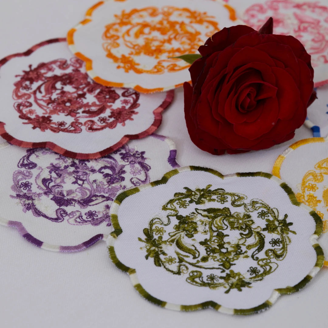 MIXED-COLOR MEDALLION COCKTAIL NAPKINS (SET OF 4)