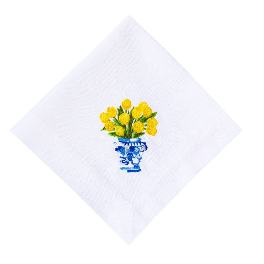 TULIP DINNER NAPKIN YELLOW (SET OF 4)
