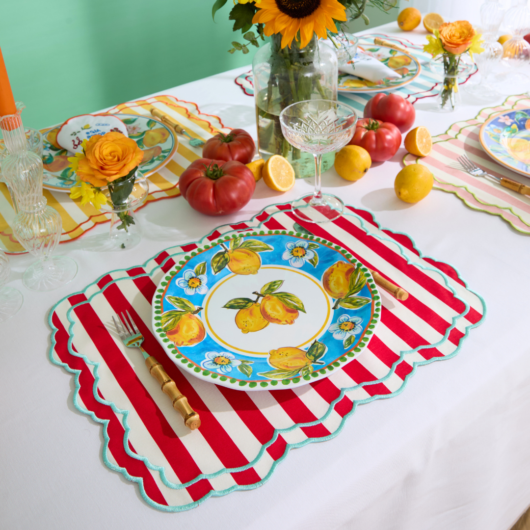 STRIPE PLACEMATS RED (SET OF 4)