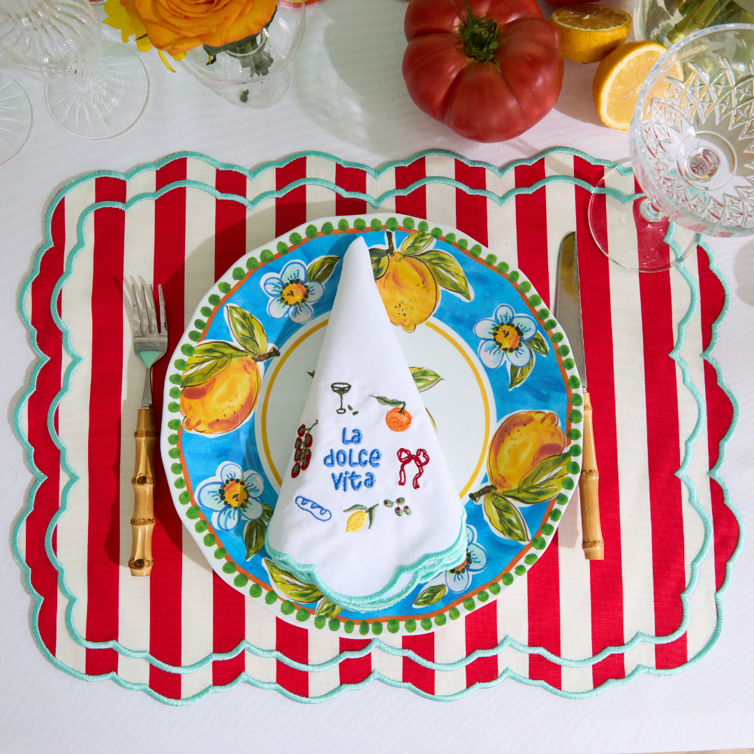 LA DOLCE VITA NAPKINS BLUE (SET OF 4)