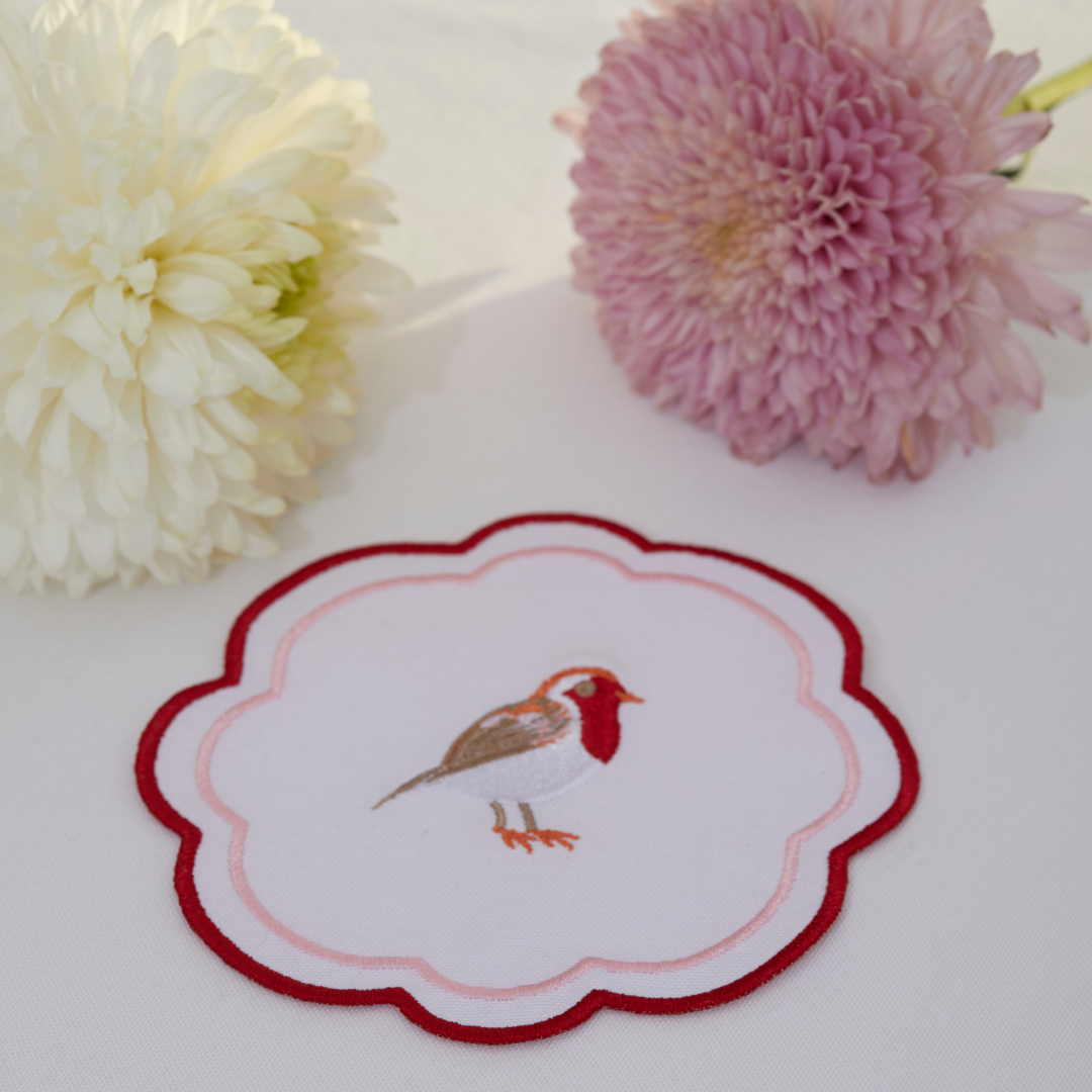 PINK BIRD COCKTAIL NAPKINS (SET OF 4)