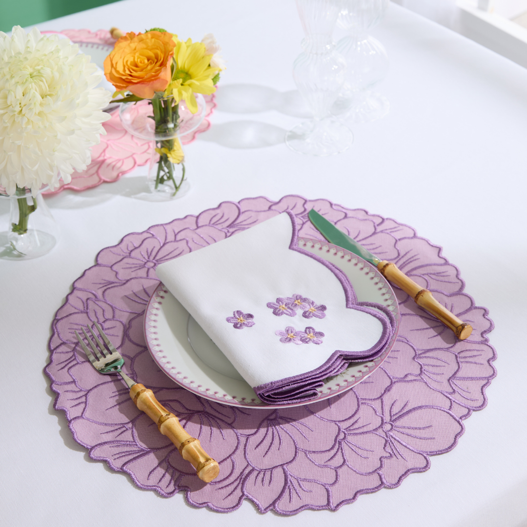 FLORA NAPKINS PURPLE (SET OF 4)