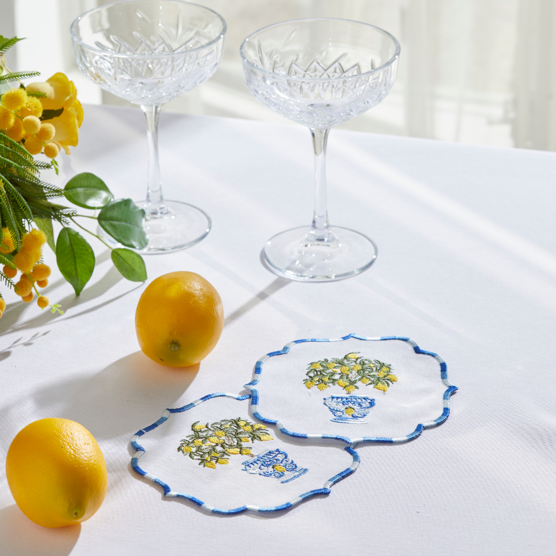 LEMON COCKTAIL NAPKINS (SET OF 4)