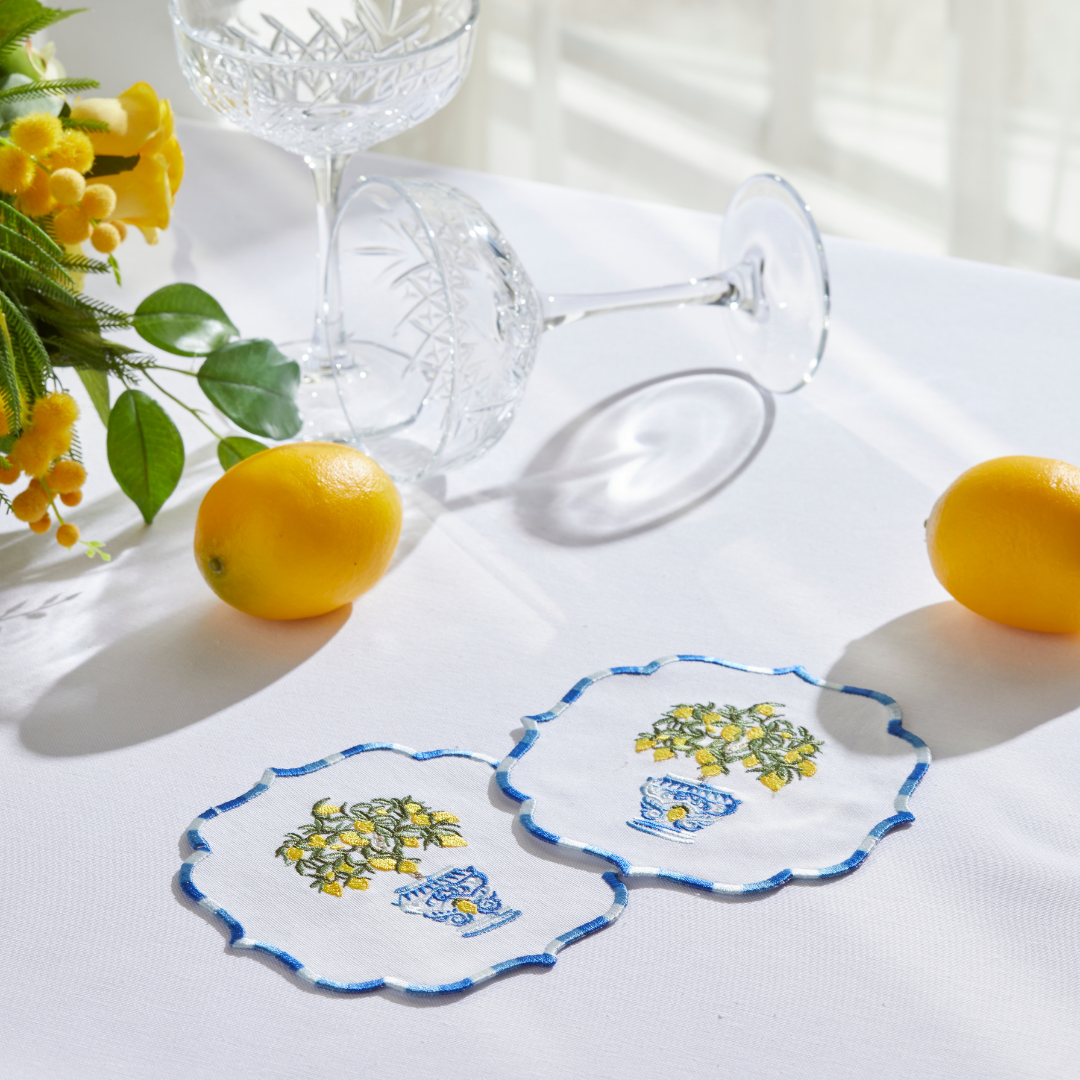 LEMON COCKTAIL NAPKINS (SET OF 4)