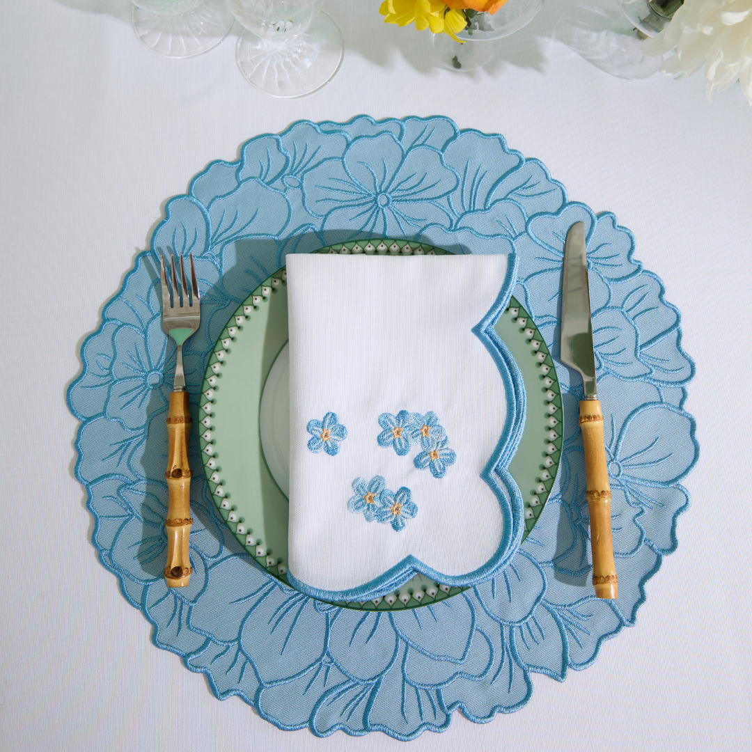 FLORA NAPKINS BLUE (SET OF 4)