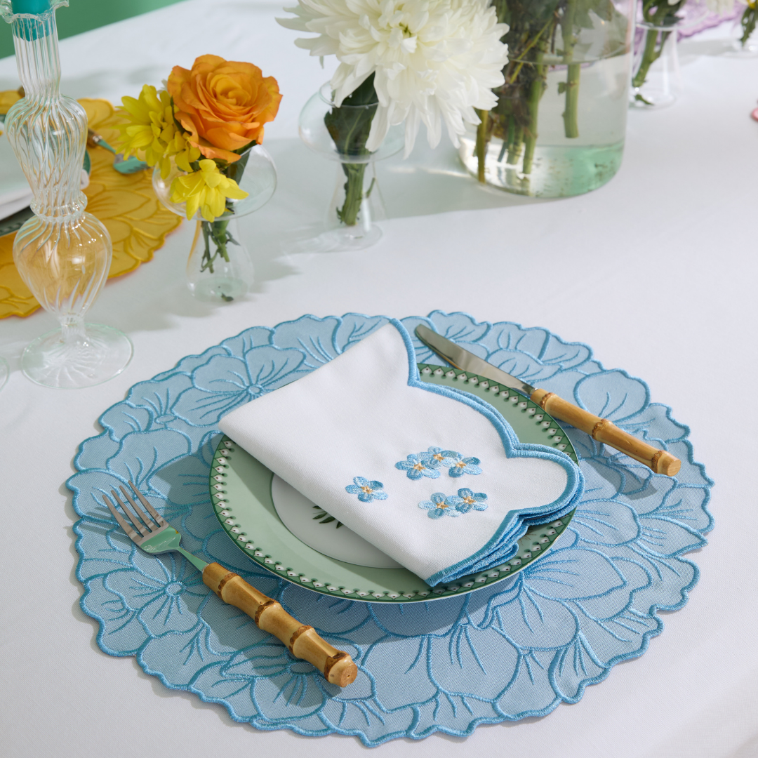 FLORA NAPKINS BLUE (SET OF 4)