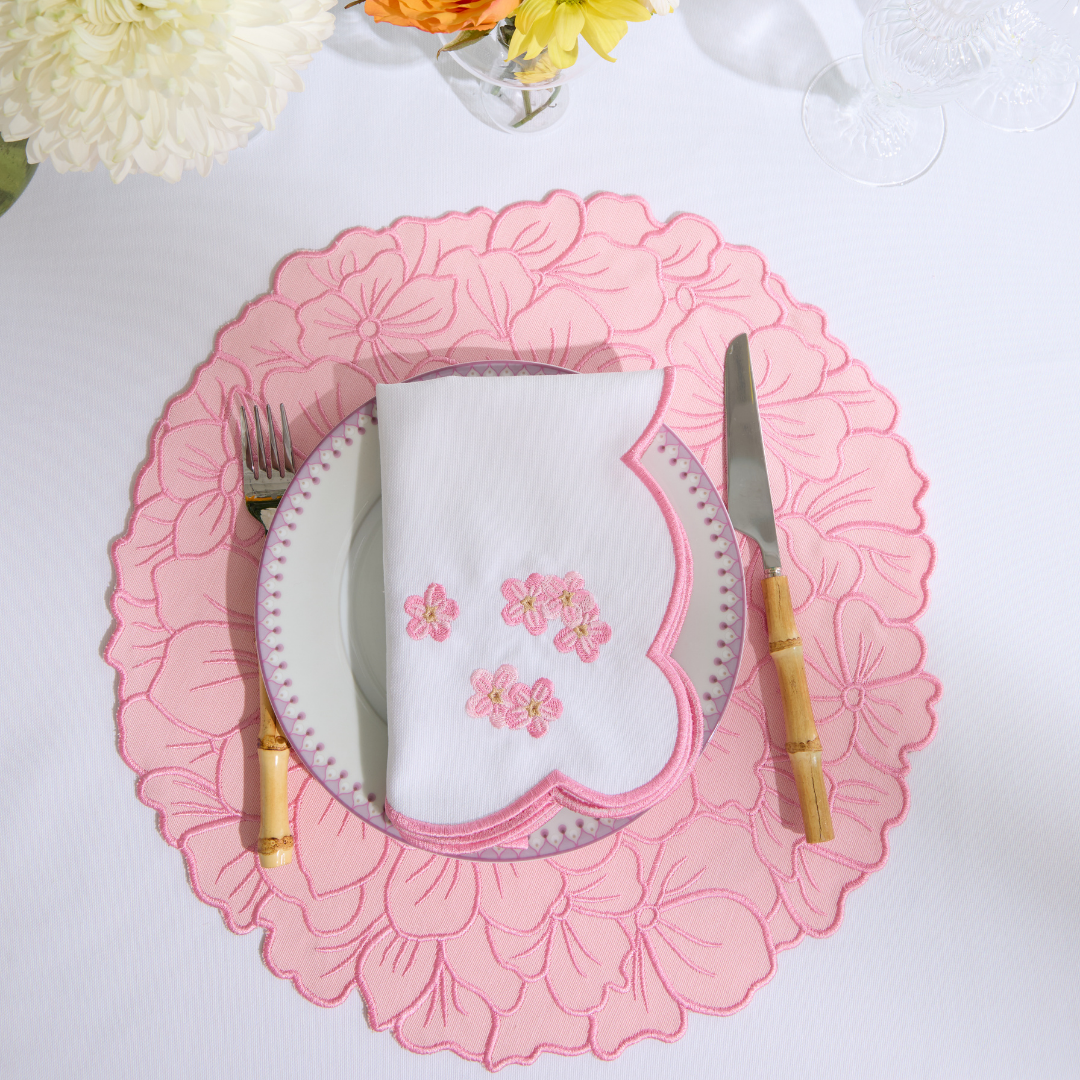 FLORA NAPKINS PINK (SET OF 4)