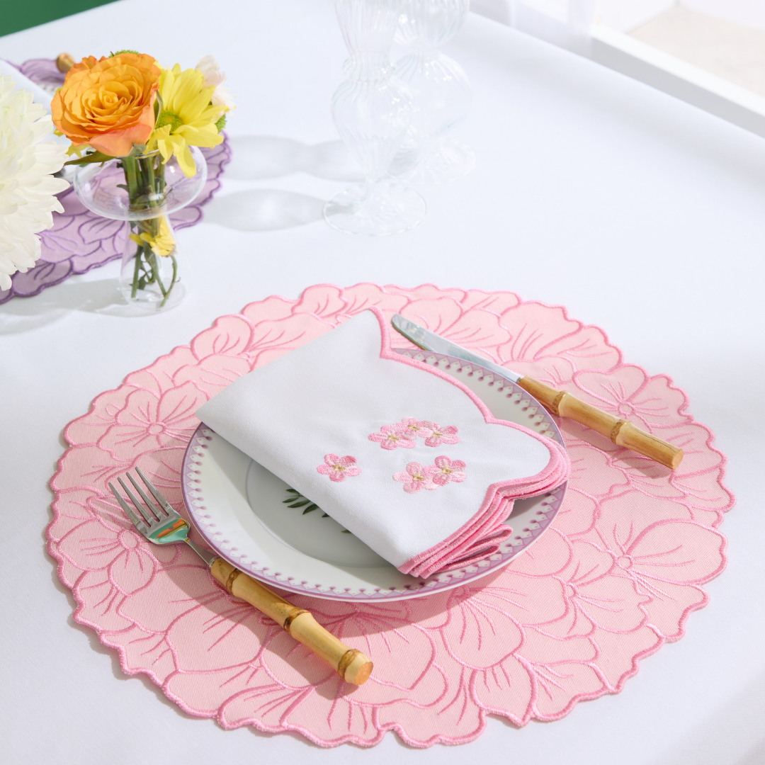 FLORA NAPKINS PINK (SET OF 4)