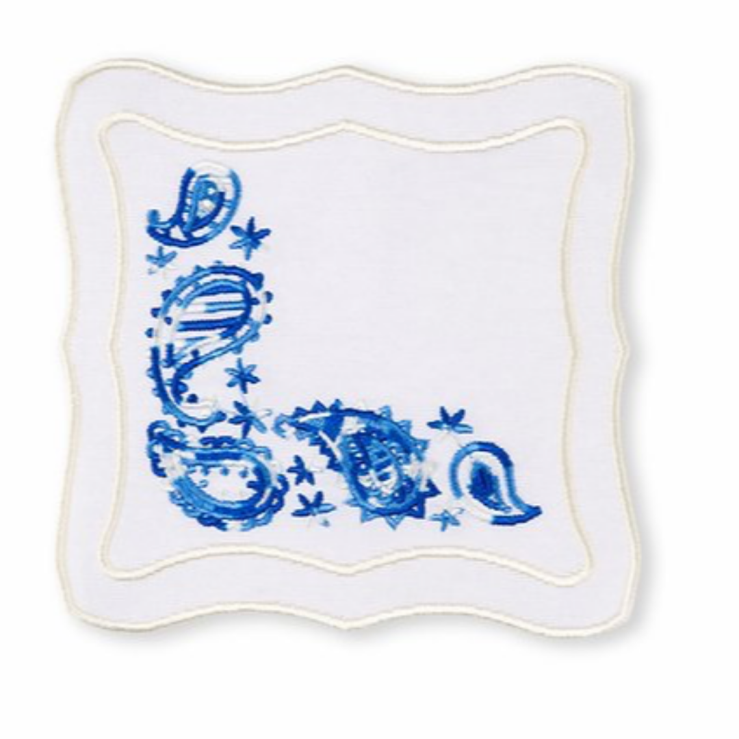 ETRO COCKTAIL NAPKINS BLUE (SET OF 4)