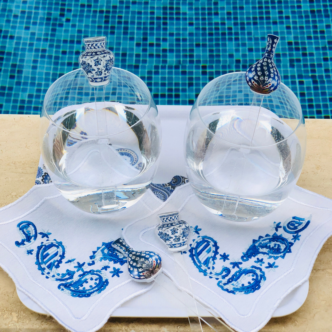 ETRO COCKTAIL NAPKINS BLUE (SET OF 4)