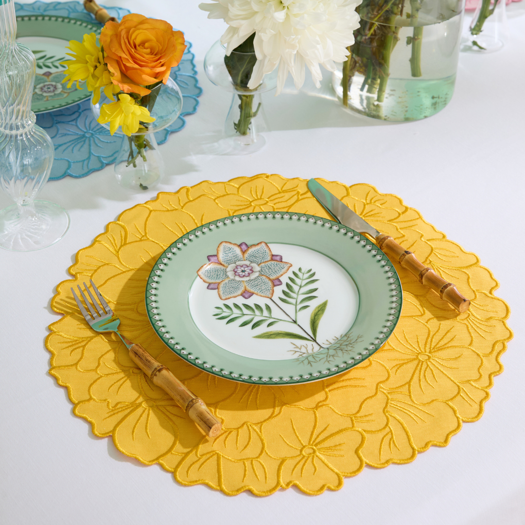 FLORA PLACEMATS YELLOW (SET OF 4)