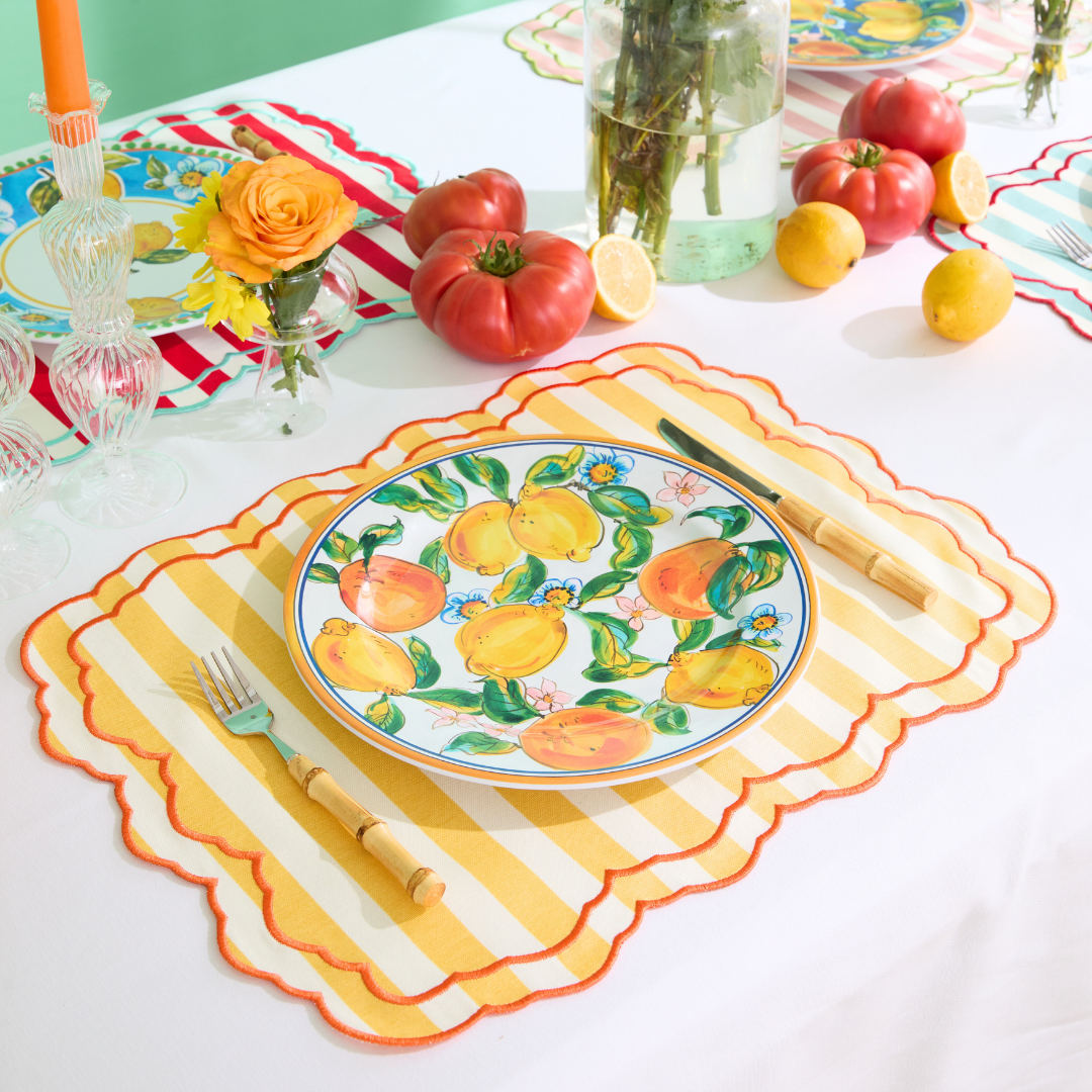 STRIPE PLACEMATS YELLOW (SET OF 4)