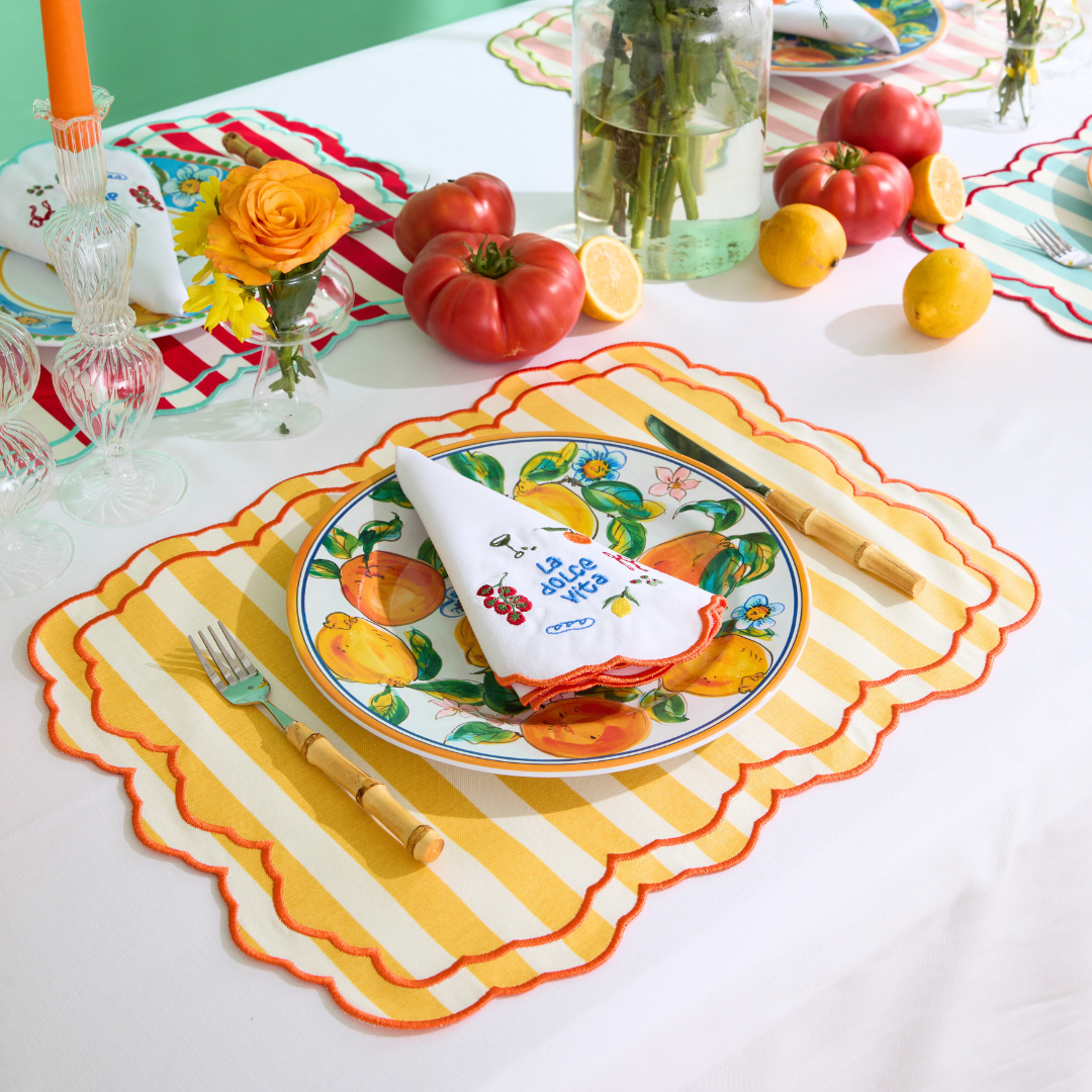 LA DOLCE VITA NAPKINS ORANGE (SET OF 4)