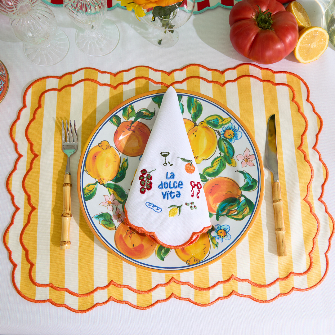 LA DOLCE VITA NAPKINS ORANGE (SET OF 4)