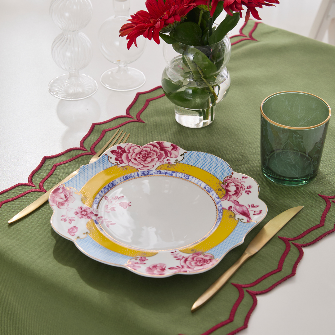 FIONA RUNNER GREEN BURQUNDY