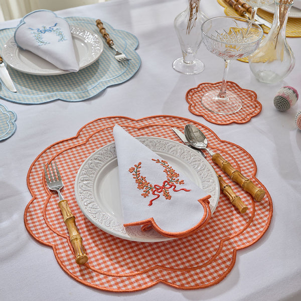 GINGHAM PLACEMATS ORANGE (SET OF 4)