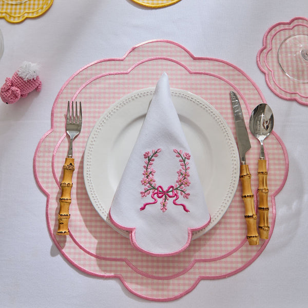 BOW NAPKINS PINK (SET OF 4)