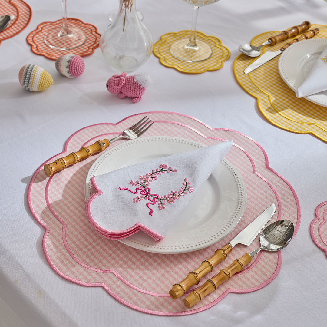 GINGHAM PLACEMATS PINK (SET OF 4)