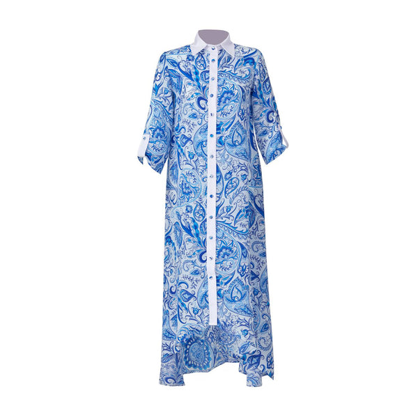 PAISLEY VEGAN SILK DRESS