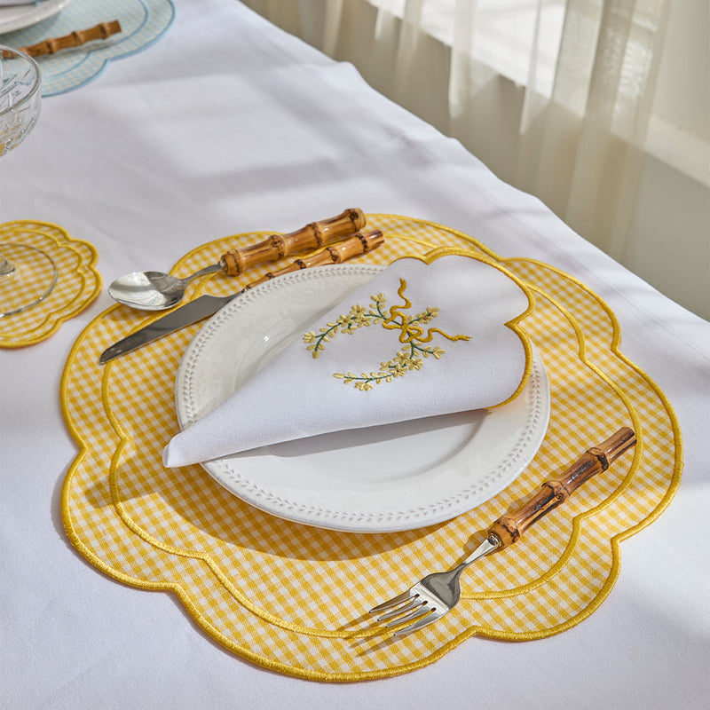 GINGHAM PLACEMATS YELLOW (SET OF 4)