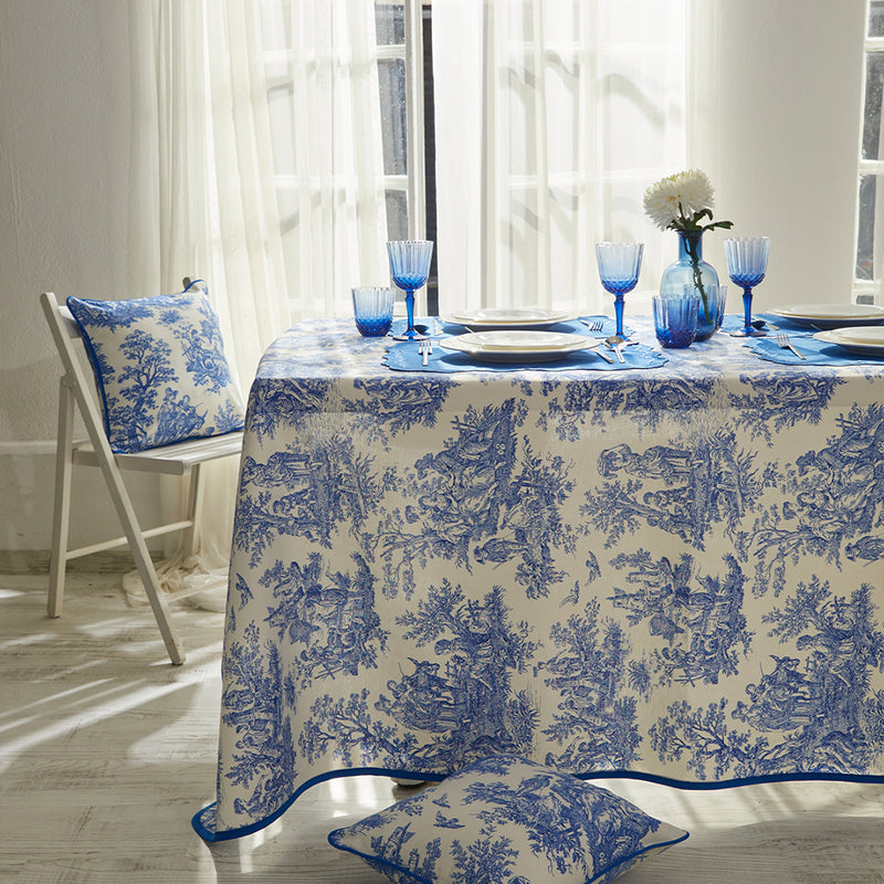 TOILE DE JOUY TABLECLOTH BLUE