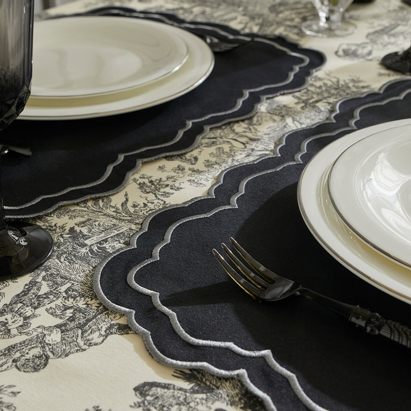 PIERRE PLACEMATS BLACK (SET OF 4)