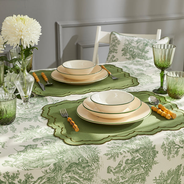 TOILE DE JOUY TABLECLOTH GREEN