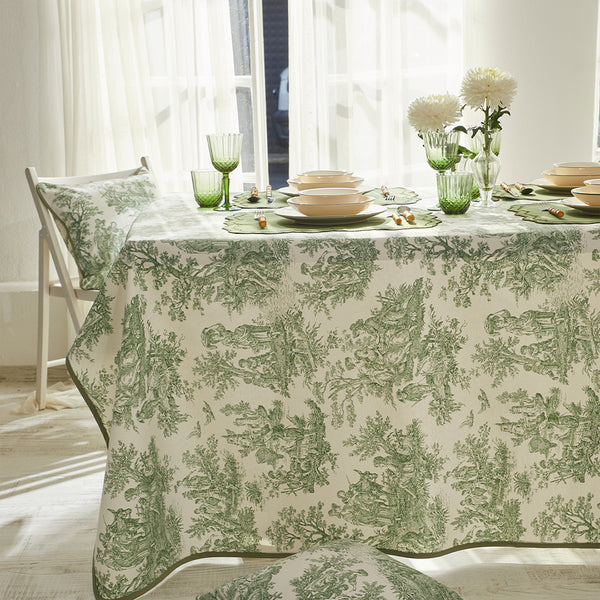 TOILE DE JOUY TABLECLOTH GREEN