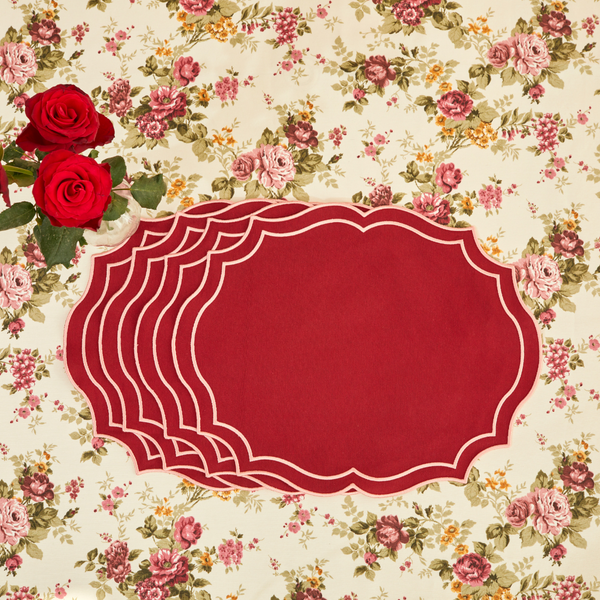 LILY PLACEMATS BURQUNDY (SET OF 4)