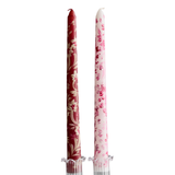 TOILE DE JOUY BURGUNDY CANDLE HOLDER SET