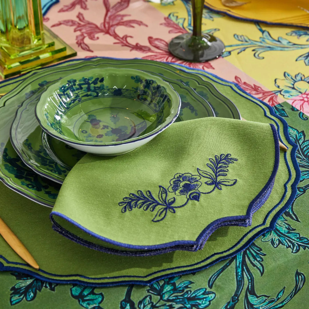 FIORENZA PLACEMATS GREEN/NAVY (SET OF 4)