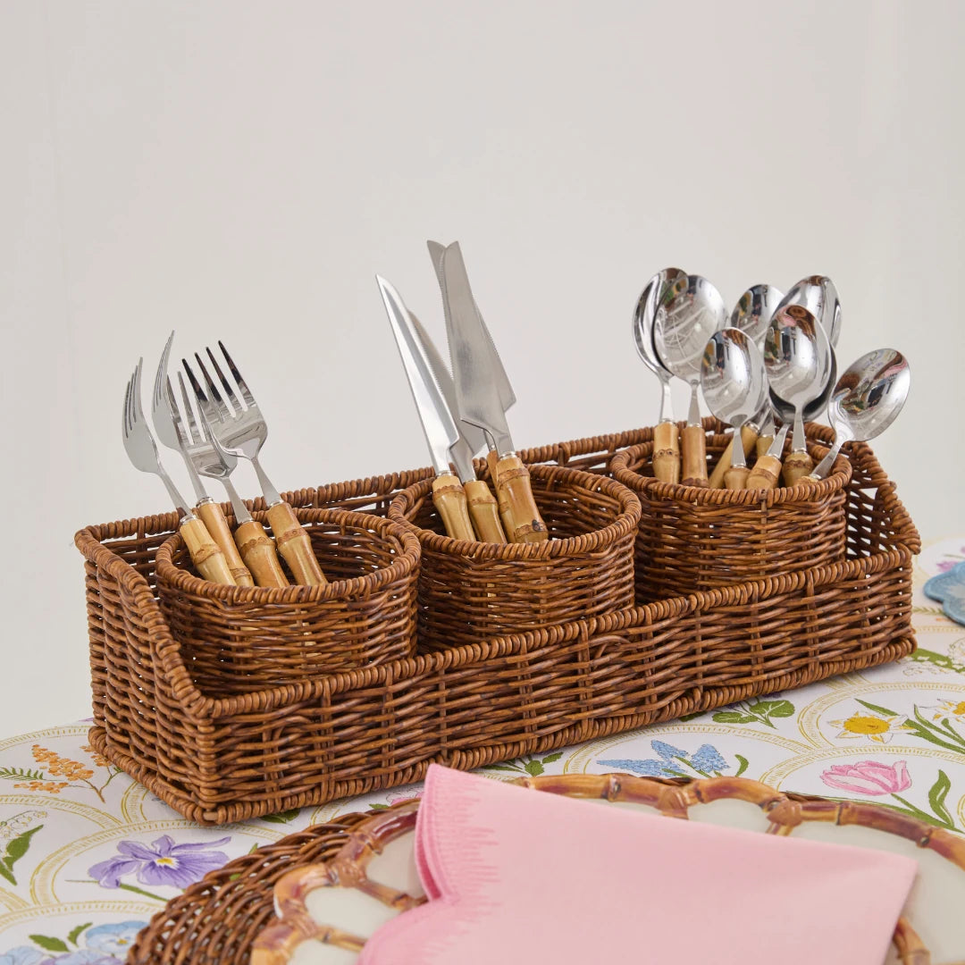RATTAN CUTLERY ORGANIZER
