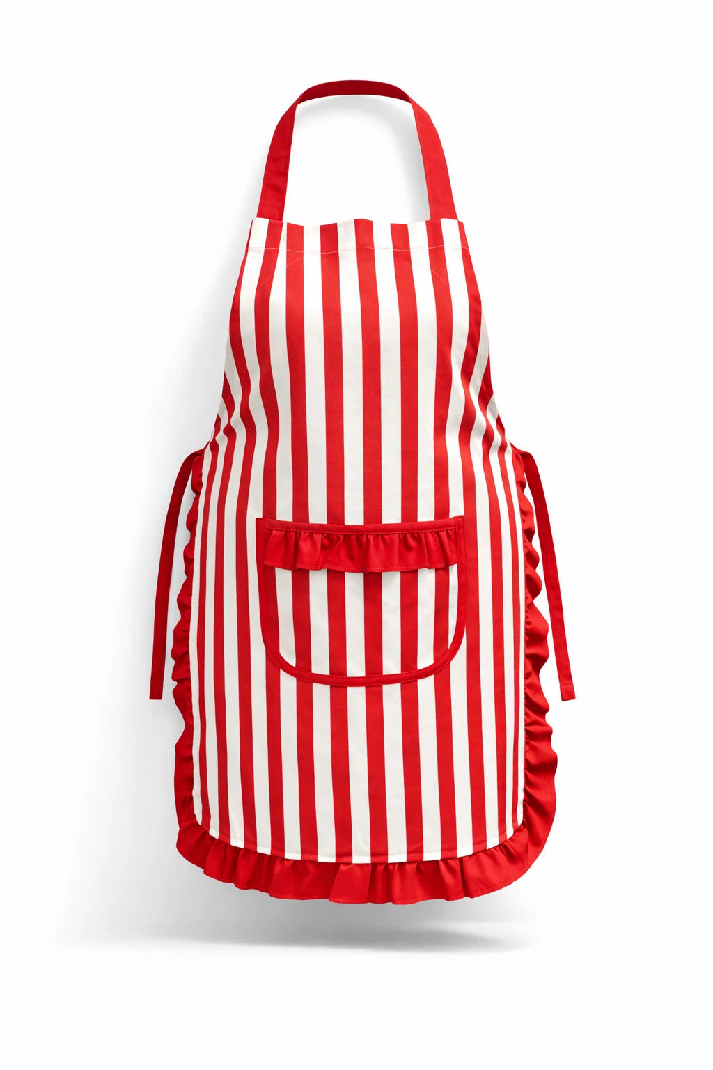 STRIPED KITCHEN APRON RED