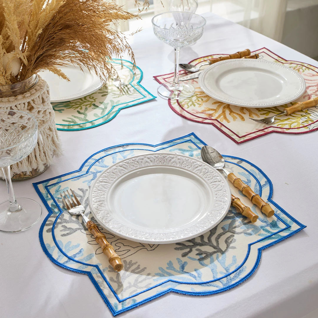 CORAL PLACEMATS BLUE (SET OF 4)