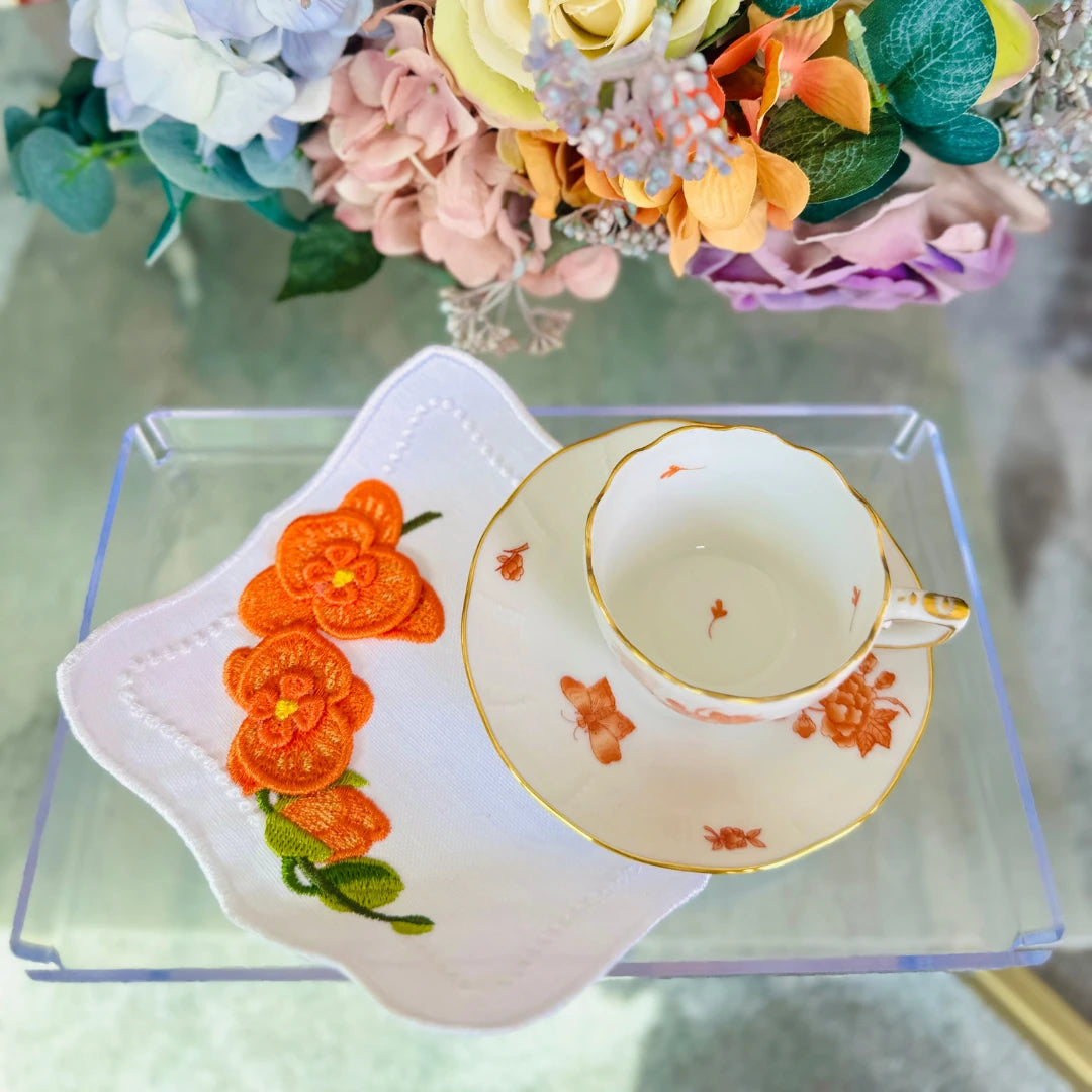 ORCHID COCKTAIL NAPKINS ORANGE (SET OF 4)