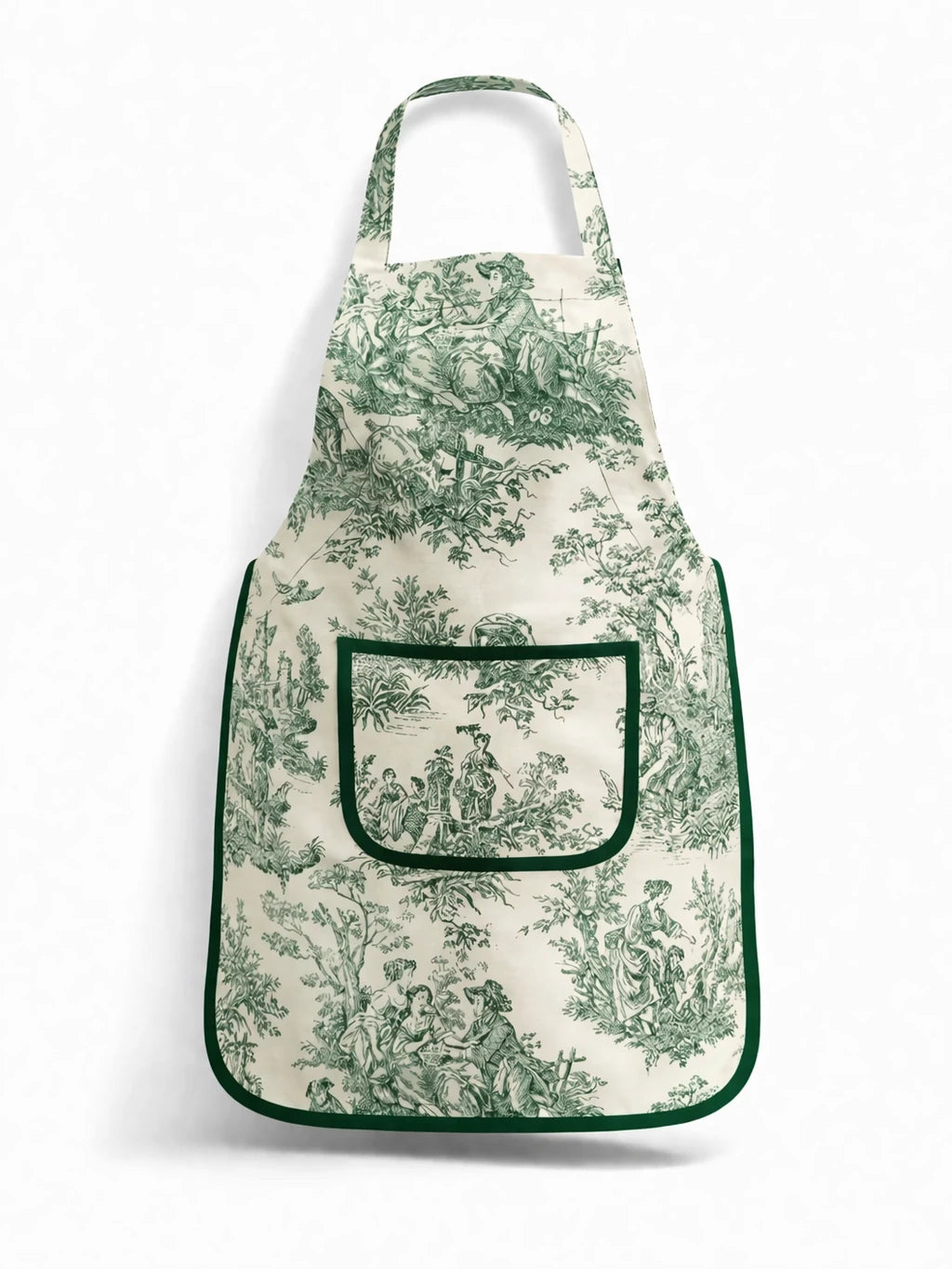 TOILE DE JOUY KITCHEN APRON GREEN