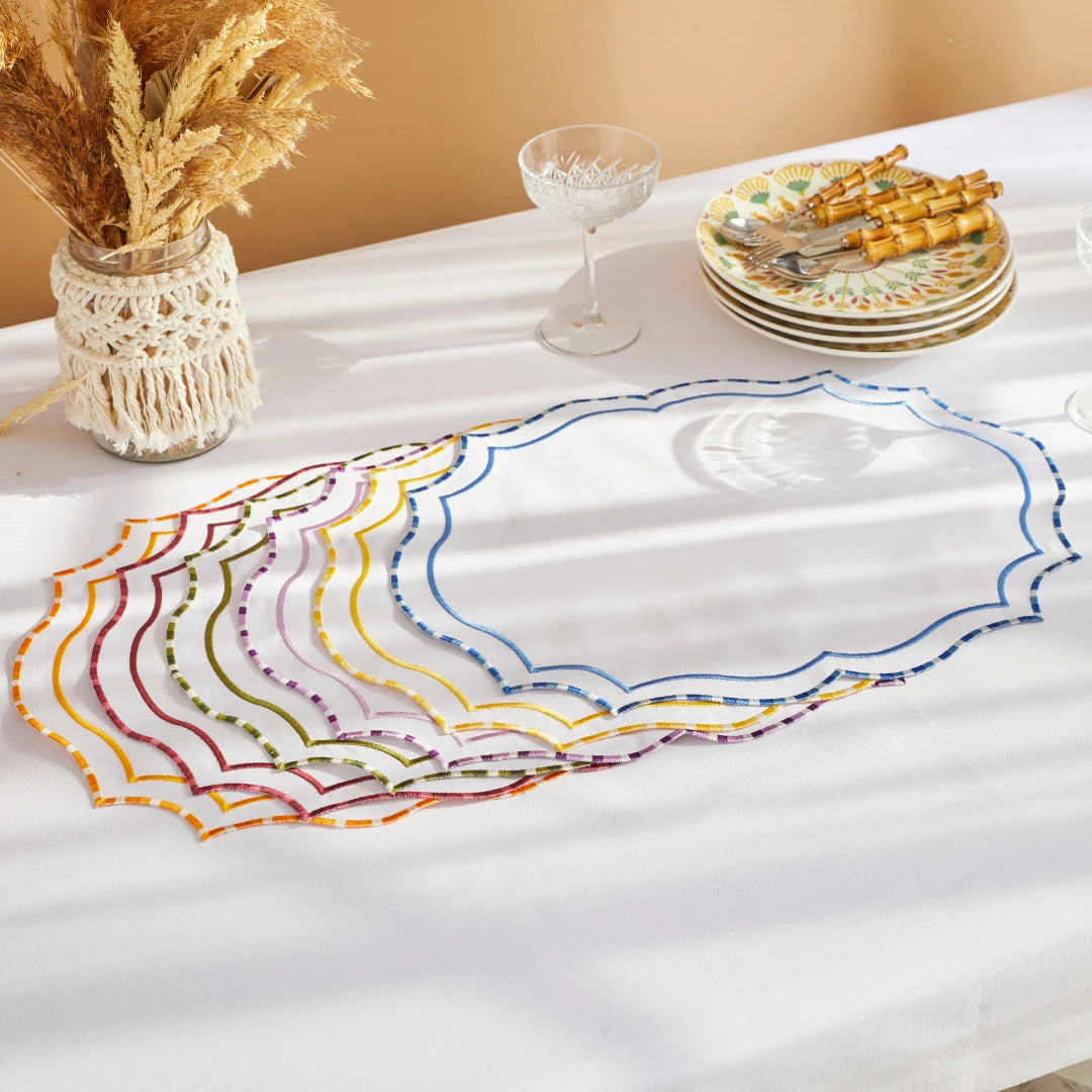 MIXED-COLOR MARBLED PLACEMATS (SET OF 4)