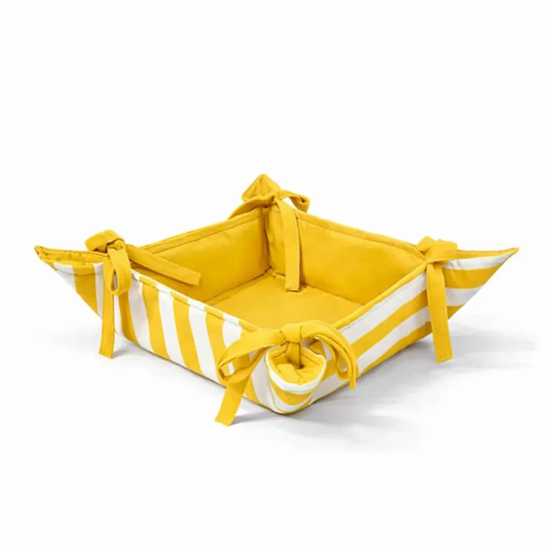 STRIPED BREAD BASKET YELLOW