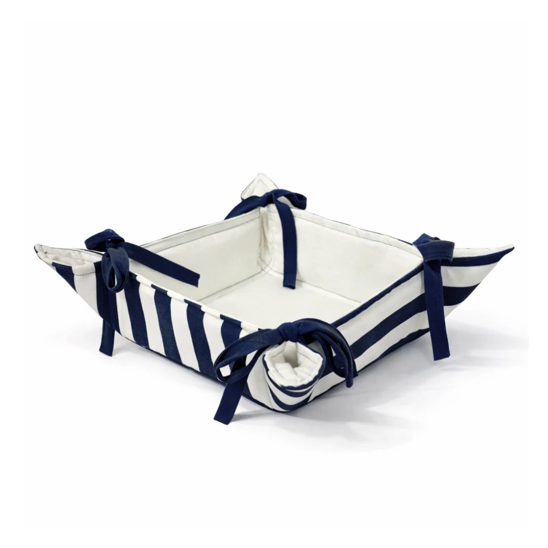 STRIPED BREAD BASKET NAVY