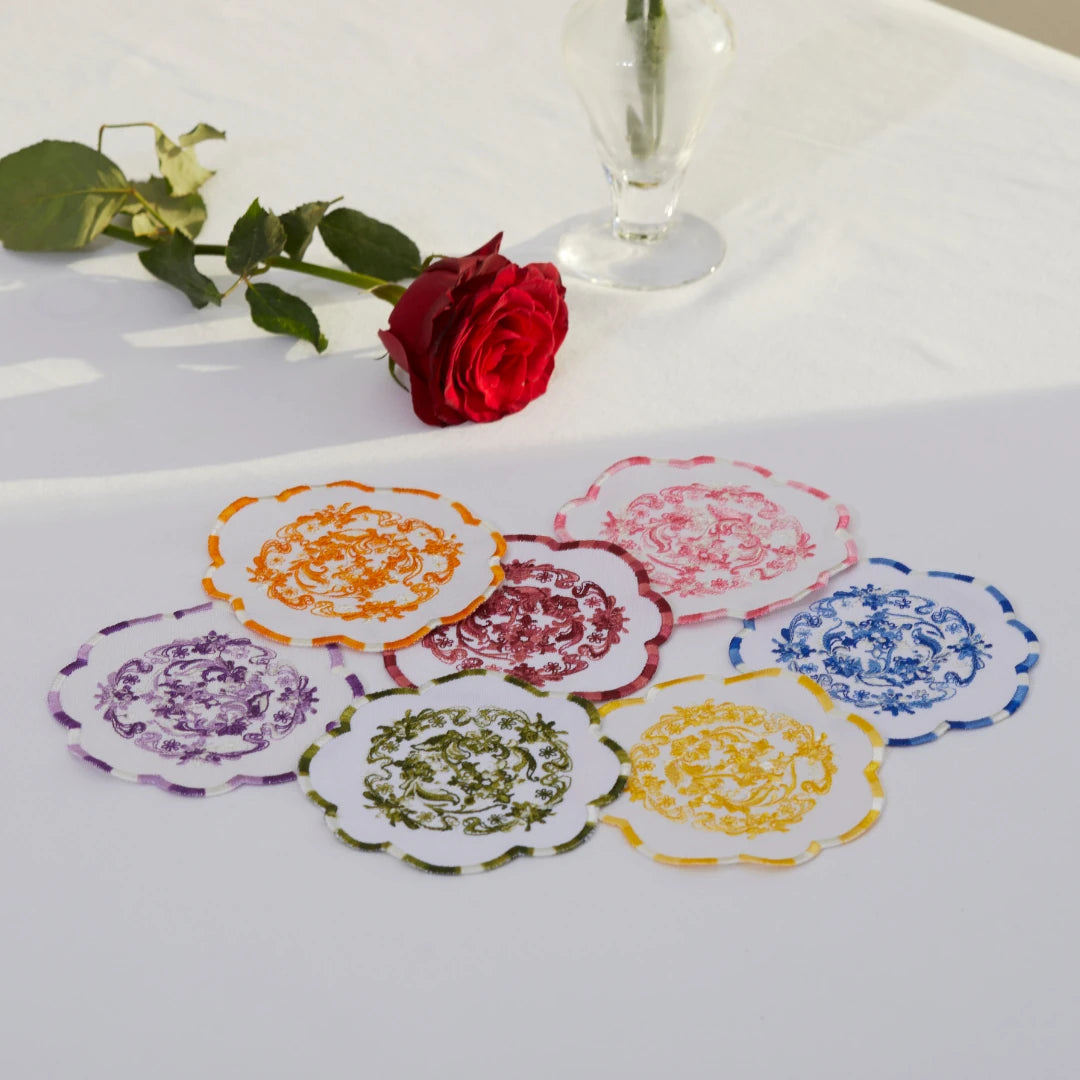 MIXED-COLOR MEDALLION COCKTAIL NAPKINS (SET OF 4)