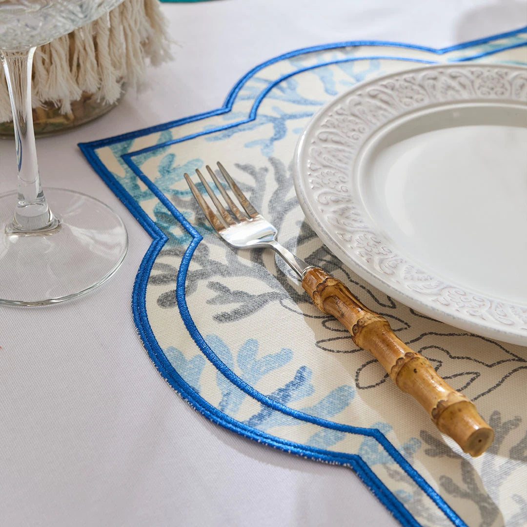 CORAL PLACEMATS BLUE (SET OF 4)